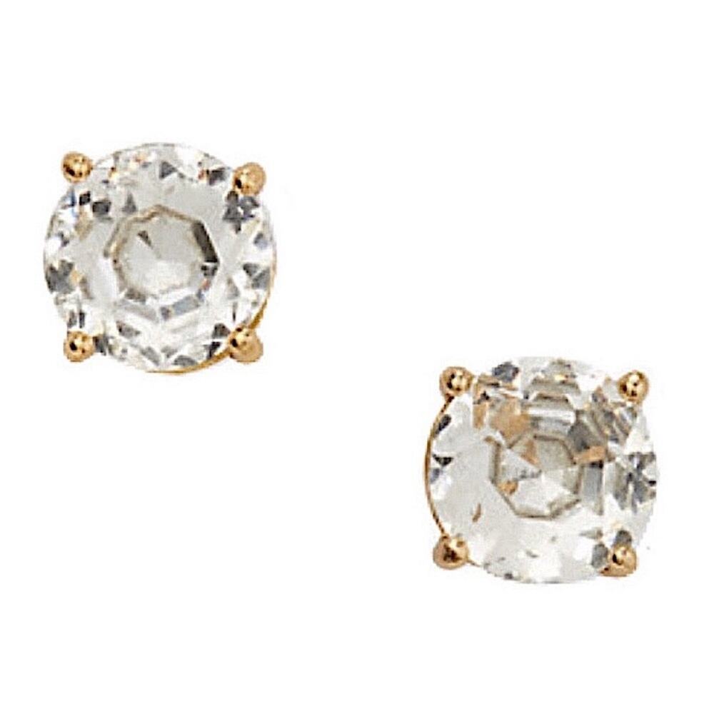 Kate Spade Earring Gumdrop CLEAR Gold Stud NWT Preppy Quiet Luxury Jewelry